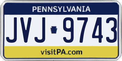 PA license plate JVJ9743