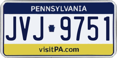 PA license plate JVJ9751
