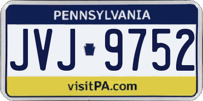 PA license plate JVJ9752