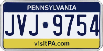 PA license plate JVJ9754