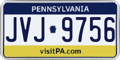 PA license plate JVJ9756