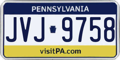 PA license plate JVJ9758