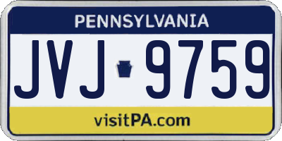 PA license plate JVJ9759