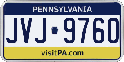 PA license plate JVJ9760