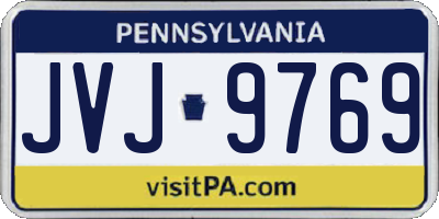 PA license plate JVJ9769