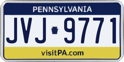 PA license plate JVJ9771