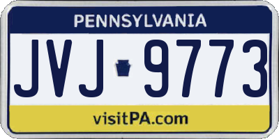 PA license plate JVJ9773