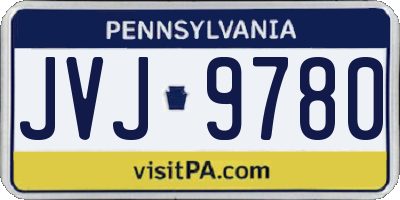 PA license plate JVJ9780