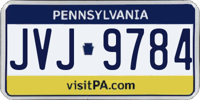 PA license plate JVJ9784