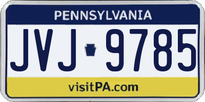 PA license plate JVJ9785