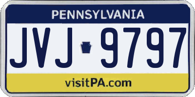 PA license plate JVJ9797