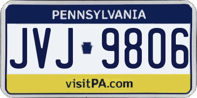 PA license plate JVJ9806