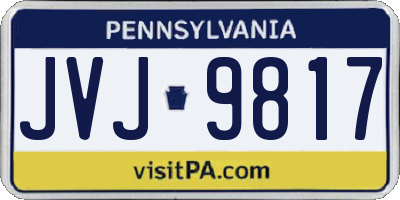 PA license plate JVJ9817