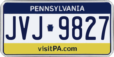 PA license plate JVJ9827