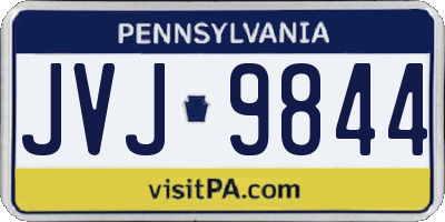 PA license plate JVJ9844