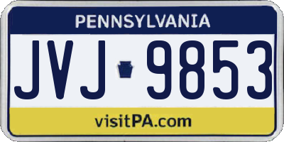 PA license plate JVJ9853