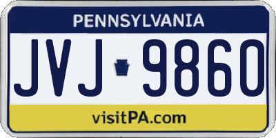 PA license plate JVJ9860