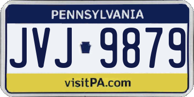 PA license plate JVJ9879