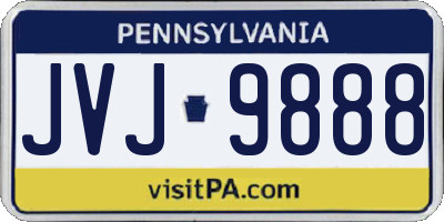 PA license plate JVJ9888