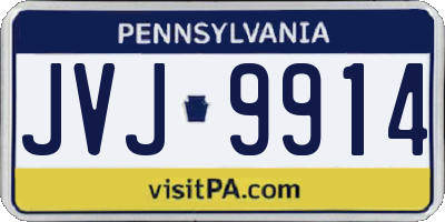 PA license plate JVJ9914