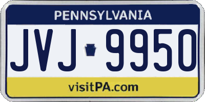 PA license plate JVJ9950