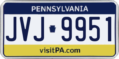 PA license plate JVJ9951