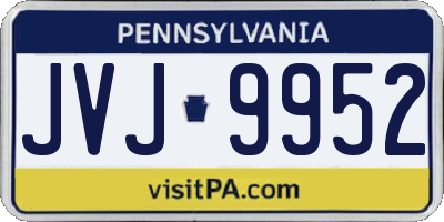 PA license plate JVJ9952