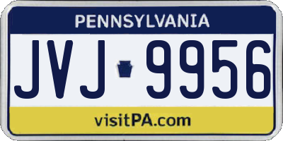 PA license plate JVJ9956