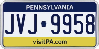 PA license plate JVJ9958