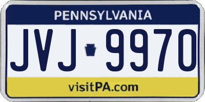 PA license plate JVJ9970