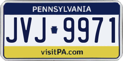 PA license plate JVJ9971