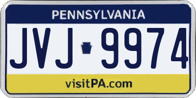 PA license plate JVJ9974
