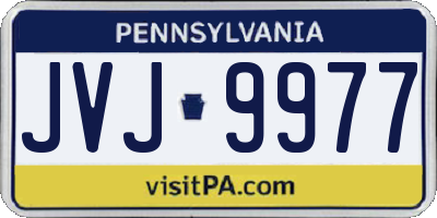 PA license plate JVJ9977