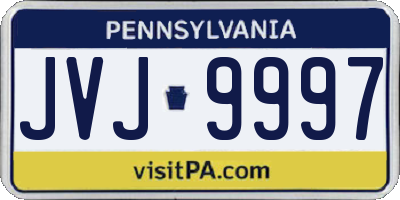 PA license plate JVJ9997