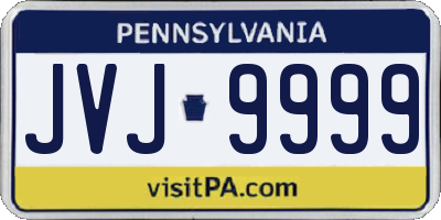 PA license plate JVJ9999