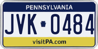 PA license plate JVK0484