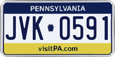 PA license plate JVK0591