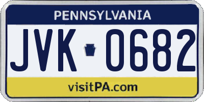 PA license plate JVK0682