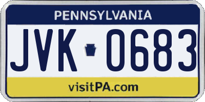 PA license plate JVK0683