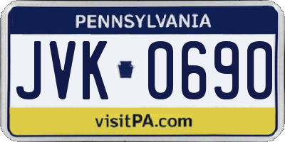 PA license plate JVK0690