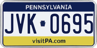 PA license plate JVK0695