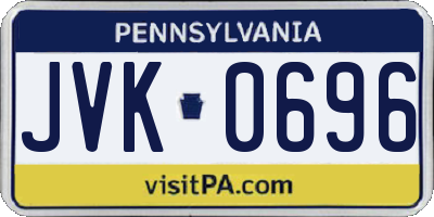 PA license plate JVK0696