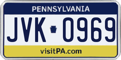 PA license plate JVK0969