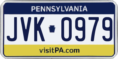 PA license plate JVK0979