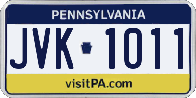PA license plate JVK1011