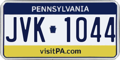 PA license plate JVK1044