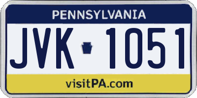 PA license plate JVK1051