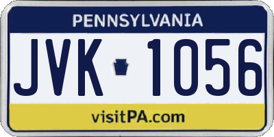 PA license plate JVK1056