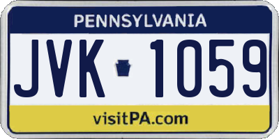 PA license plate JVK1059