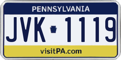 PA license plate JVK1119